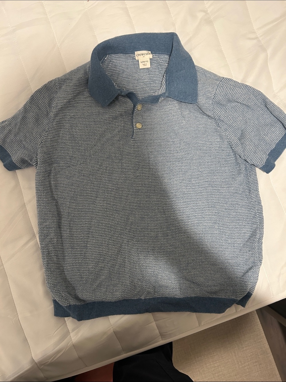Crewcuts Kids Light Blue Knit Polo Shirt